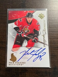 A81,762- 2010-11 Ultimate Collection Ultimate Signatures #USNF Nick Foligno Auto