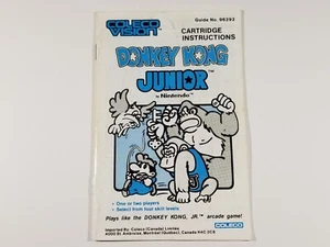 ¤ Donkey Kong Jr. ¤ Instructions Manual Only Bilingual Colecovision Authentic - Picture 1 of 6