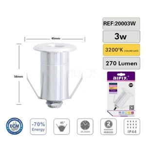 FARETTO INCASSO IP66 LUCE CALDA LED 3W SEGNAPASSO CALPESTABILE ESTERNO INTERNO - Foto 1 di 6