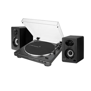 Audio-Technica AT-LP60XBT Bluetooth Stereo Turntable Black with Speakers Pairs - Picture 1 of 9
