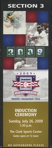 2009 Baseball Hall of Fame Induction Ticket Section 3 Jim Rice, Rickey Henderson - Picture 1 of 2