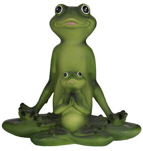 Super Cute Yoga Lovers Yoga Frogs Polystone Statue - 8 Inches Tall