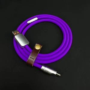 Silicone thick 100w fast charging cable Type-C to USB aluminum alloy head - Picture 1 of 11