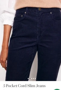 Boden Ladies 5 Pocket Slim Cord Jeans 12r Navy Current Stock Sold Out Online - Picture 1 of 7