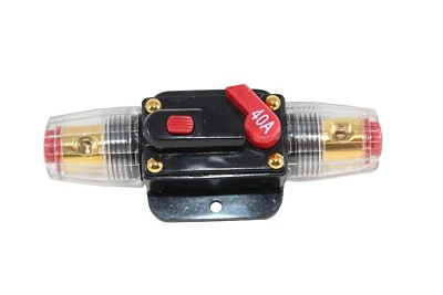 Fusível em linha CompStudio 40AMP disjuntor de áudio estéreo veicular 12v/24v - Imagem 1 de 2