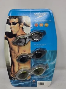 SPEEDO ADULT SWIM GOGGLES SET OF 3 MIRRORED MICHAEL PHELPS TEAM SPEEDO NEW - Picture 1 of 7