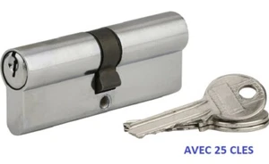 CYLINDRE SERRURE EUROPEEN AVEC 25 CLES DIMENSIONS AU CHOIX - Picture 1 of 1