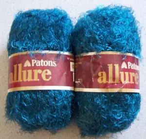 2 New Patons Allure Yarn Crochet Knitting 50g. each - Turquoise Color 04208 - Picture 1 of 2