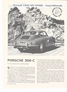 Original 1964 Porsche 356-C vierseitiger Oldtimer Straßenprüfung, in Printanzeigenkategorie - Bild 1 von 1