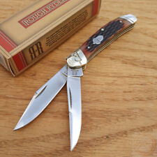 Rough Ryder Copperhead Pocket Knife Stainless Blades Amber Jigged Bone Handle