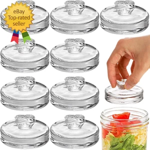 9 Pack Glass Fermentation Glass Weights for Large Wide Mouth Mason Jars, Picklin - Picture 1 of 12