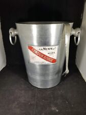 Vtg G.H. Mumm Cordon Rouge Aluminum Champagne Bucket Made in France W/ Ice Tongs
