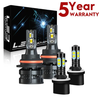 For Dodge RAM 1500 2500 3500 1994-2001 6000K LED Headlight High/Low + Fog bulbs - Image 1 of 4