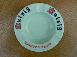 Mutzig Beer Alsace Round Green Opaline Ashtray - Picture 1 of 3