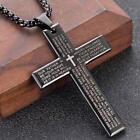 Cross Pendant Necklace For Men Boy StainlessSteel Prayer AU Bible Chain Y6P1