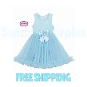 POPATU GIRL'S BLUE DESIGNER DRESS WITH LAYERED TUTU NWT Tulle Flare - Picture 1 of 4