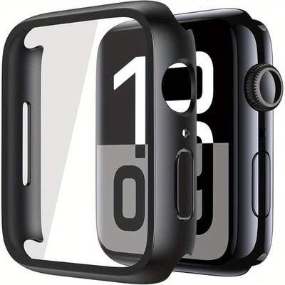 Cover for Apple Watch 46mm 42mm 45mm 41-44-40mm Tempered Glass Screen Protector - Image 1 of 4