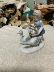 PORZULLAR AUARIA GIRL AND DUCKS. MADE IN ENGLAND - Picture 1 of 4