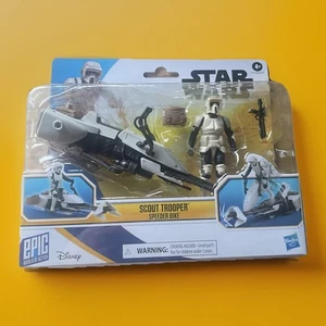Lot de figurines Star Wars Biker SCOUT TROOPER & Speeder Bike Epic World of Action - Photo 1/7