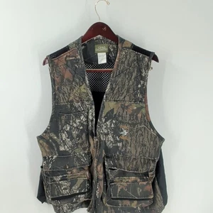 Vintage Quail Unlimited Performance Camouflage Hunting Vest Mossy Oak Break Up L - Picture 1 of 9