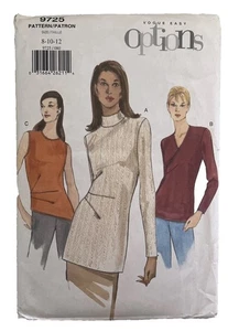 Vogue Pullover Tunic Top Neck & Lengths Variations Mock Wrap Pattern 8-10-12 UC - Picture 1 of 2