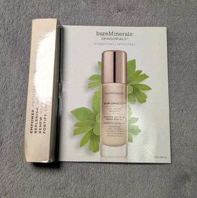 Травяная сыворотка BareMinerals Strengthen Skin Longevity Long Life для путешествий 0,25 унции - Изображение 1 из 4