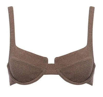 Top de bikini VETCHY Laguna marrón dorado brillante talla pequeña nuevo con etiquetas Foto 1 de 4