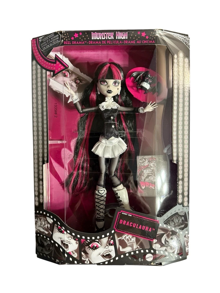 Monster High HKN27 Draculaura Model Reel Drama Mattel Halloween Doll Box Wear