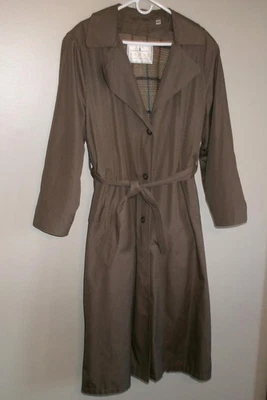 Towne by London Fog Tan Trench Coat Women’s 14 unisex minimalist Classic lined - Image 1 of 4