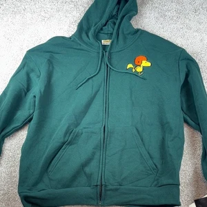 Peanuts Aeropostale Fußball türkisfarbener Hoodie mit besticktem Snoopy Größe Large - Bild 1 von 5