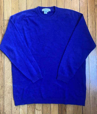 Outlander Vintage Womens Large L Purple Blue Lambs Wool Angora Sweater Pullover - Image 1 of 3