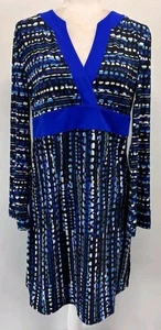 NEW Coolibar Long Sleeve Dress Blue Black UPF 50+ Sun Protection Size XL - Picture 1 of 1