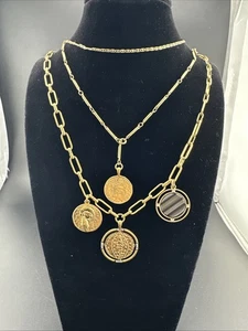 Auténtico Collar De Colección Stella & Dot Oro Dez Multicapa 3 Collares en 1 - Imagen 1 de 19