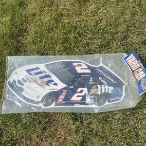 Vintage NASCAR Rusty Wallace #2 Miller Lite Yard Car Sign WinCraft 16x36 In - Picture 1 of 9
