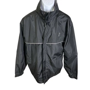 PGA Tour Golf sportlich schwarz grau durchgehender Reißverschluss belüftete Jacke Herren Größe Large - Bild 1 von 7