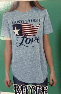 Camiseta gráfica marca Royce Land That I Love manga corta XL azul para mujer nueva con etiquetas - Imagen 1 de 13