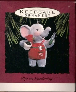 1993 Dated Hallmark Big on Gardening Elephant Ornament NIB NEW   - Picture 1 of 3