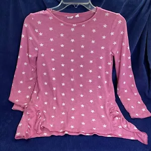 GAP KIDS Sweater Girls Pink Star Lightweight Small Ruffle Long Sleeve XL - Picture 1 of 5