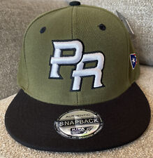 Puerto Rico PR SnapBack Green Baseball Cap Hat Gorra Black Bill Flag On Side New