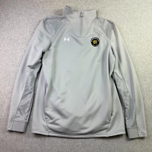Under Armour NOTRE DAME MONOGRAM CLUB Loose Fit 1/4 Zip Pullover Sz M Gray - Picture 1 of 14