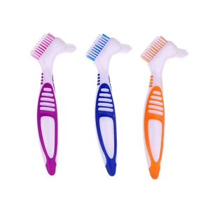 Premium Denture Cleaning Brush Set with Multi-Layered Bristles & Ergonomic Rubbe - Picture 1 of 12