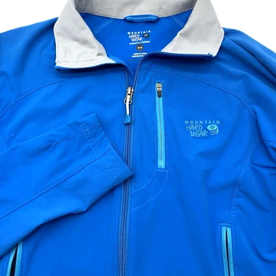 Jaqueta feminina Mountain Hardwear tamanho médio azul chuva zíper completo macia - Imagem 1 de 4