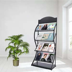 4 Layers Freestanding Magazine Rack Home Office Comic Display Organizer Stand - Foto 1 di 16