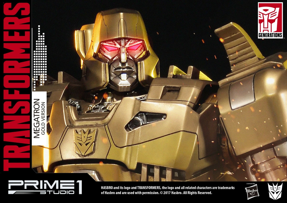 トランスフォーマー　メガトロン　ゴールドバージョン PRIME 1 Transformers G1 Megatron GOLD Version Statue Figure PMTF