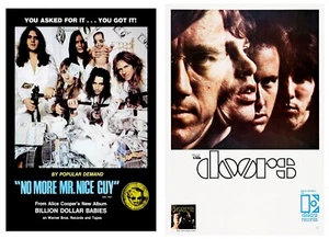 1967-73 Doors & Alice Cooper 13 x 17 Reproduktion Schallplatte LP Promo Poster Anzeigen - Bild 1 von 3