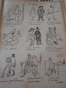 1893 Original Vintage Print A la Chientit pèle mèle de dessins Willette - Picture 1 of 1