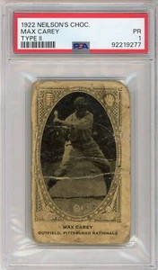 1922 Neilson's Chocolate Max Carey Type II Pittsburg National HOF PSA 1 - Picture 1 of 2