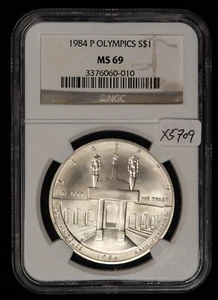1984-P $1 Olympic Colosseum Commemorative Silver Dollar - NGC MS 69 - SKU-X5709 - Picture 1 of 4