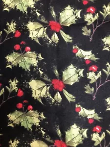 Christmas Sentiments Fabric by Katie Pertiet - Wild Apple -.5 Yard - Picture 1 of 3