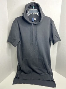 H&M Divided Long Women's Pull Over Black Hoodie Size Medium Side Zippers - Picture 1 of 10